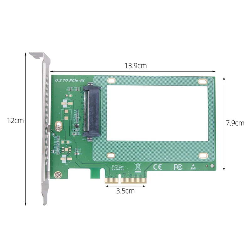 PCIE to U.2 Adapter PCI Express 3.0 X4 to U.2 NVME SFF-8639 2.5" SSD Expansion Card Riser Converter 32 GT/S for Deskotp Computer