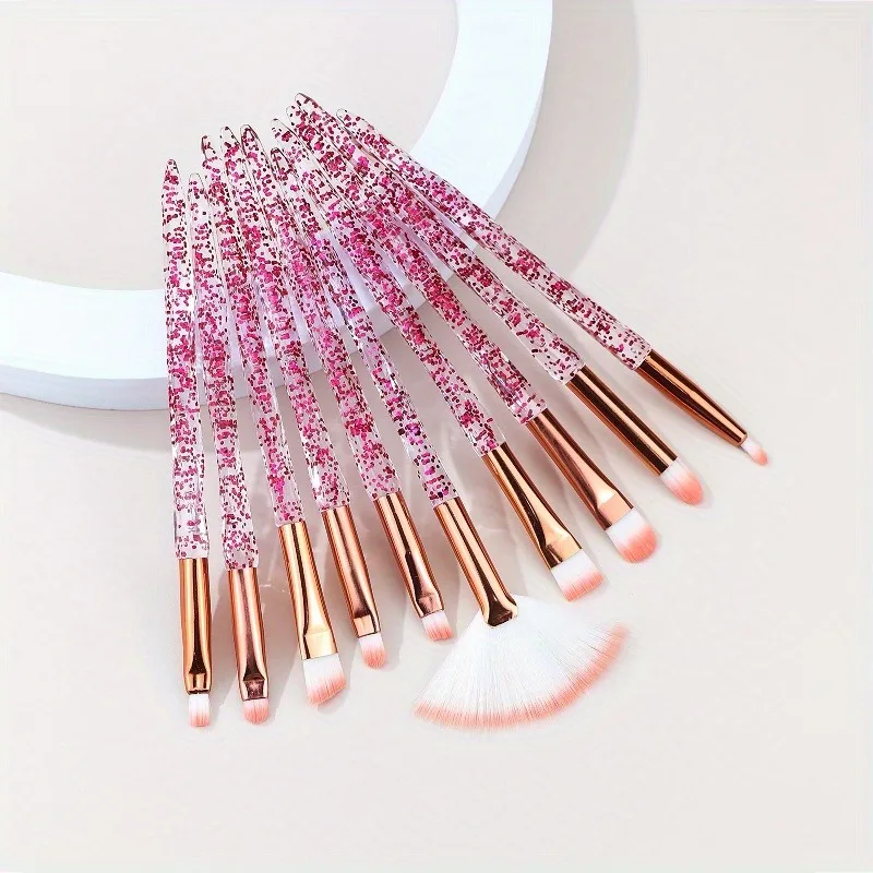 10 pièces/ensemble cristal spirale pinceau de maquillage poignée pinceau de maquillage Blush brosse ensemble de pinceaux de maquillage