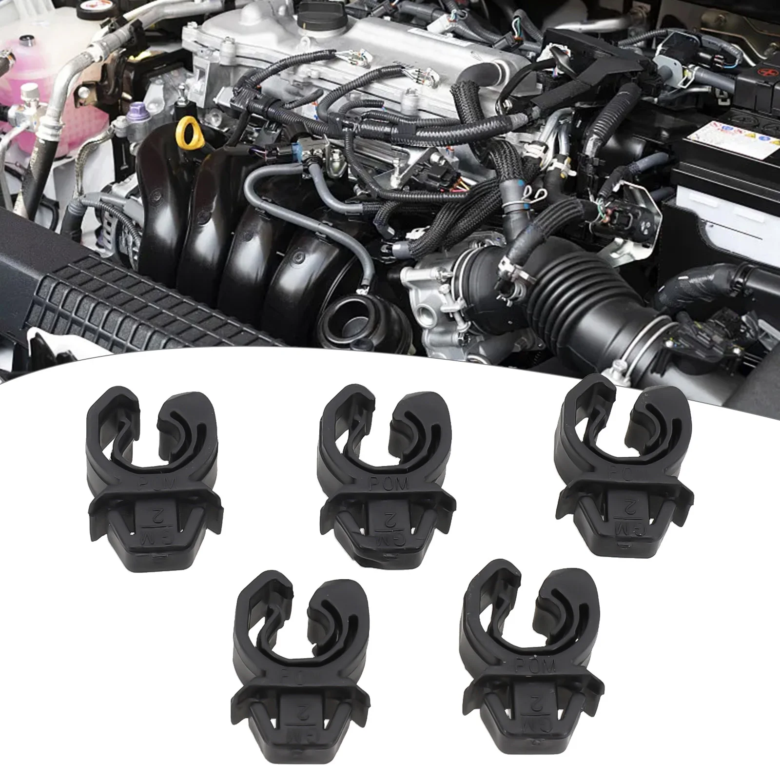 5pcs Hood Bonnet Rod Clip Clamp Holder For Opel Astra G Zafira A Ampera Plastic Black Rod Clip New And High Quality.