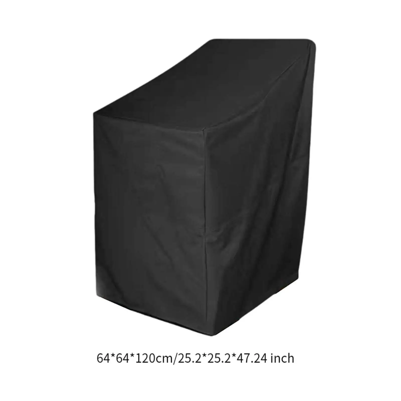 Funda para silla de jardín y Patio, cubierta antipolvo para silla apilada, cubierta protectora negra resistente al desgarro, funda para sillas plegables para todo tipo de clima