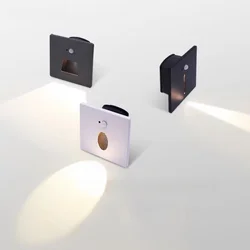 3W PIR Motion Sensor Step Light IP65 Waterproof Footlight Wall Lamp for hotel Washing Living room stairs Night light 220V 110V