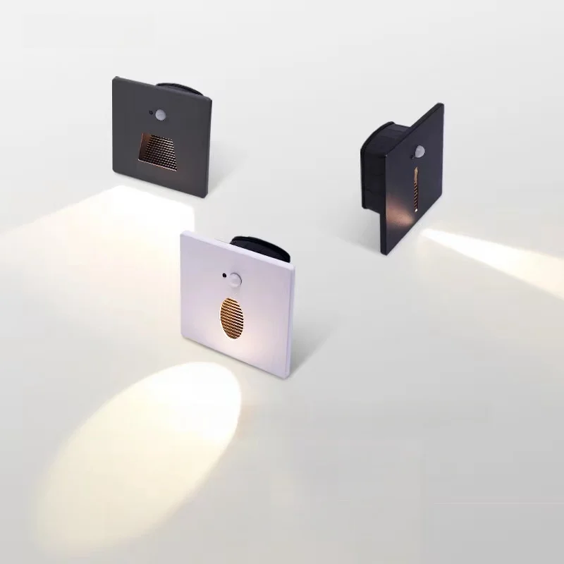 3W PIR Motion Sensor Step Light IP65 Waterproof Footlight Wall Lamp for hotel Washing Living room stairs Night light 220V 110V