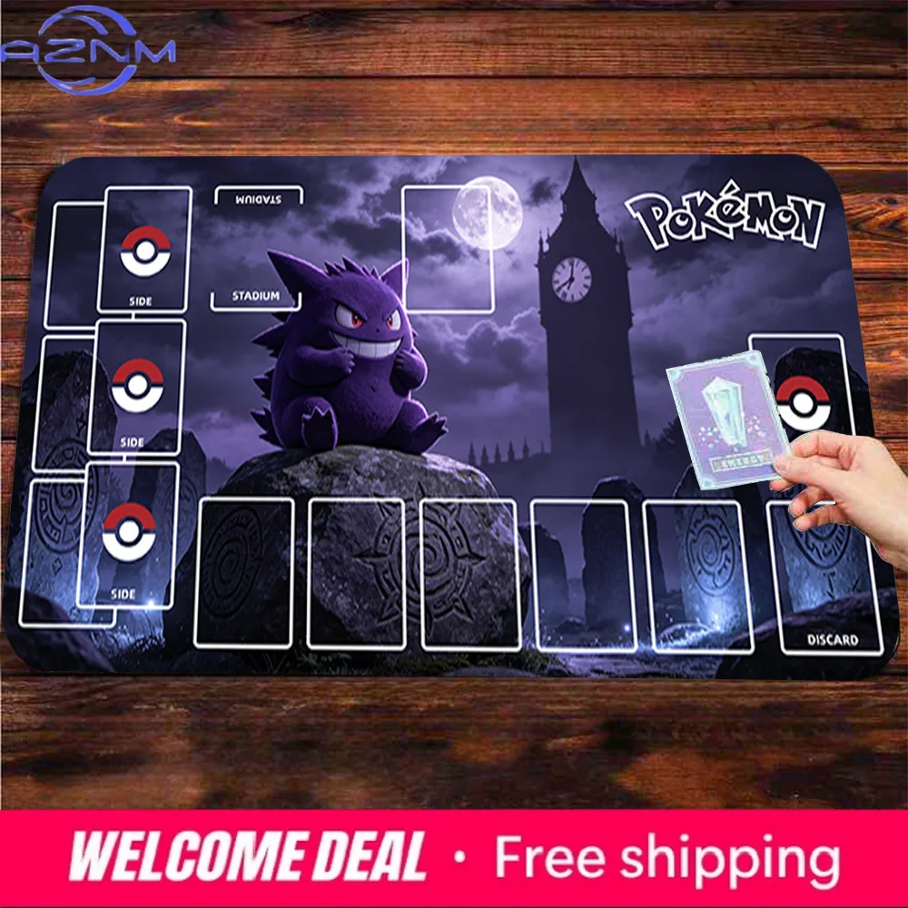 

Игровой коврик для мыши Anime Gengar Graveyard Clock Tower TCG, большой игровой коврик для мыши