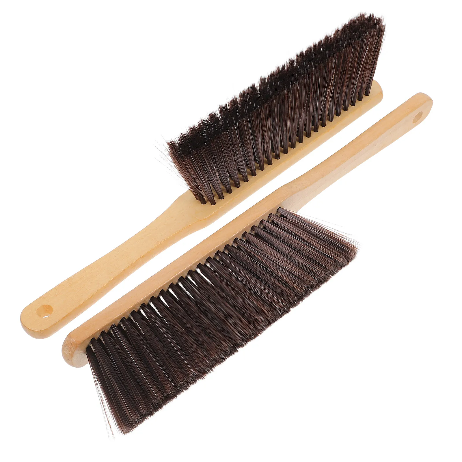 

Набор из 2 деревянных щеток для очистки камина с длинной ручкой, для удаления золы и пыли, с тонкой щетиной, прочный инструмент для чистки очага для дома и коммерческого использования