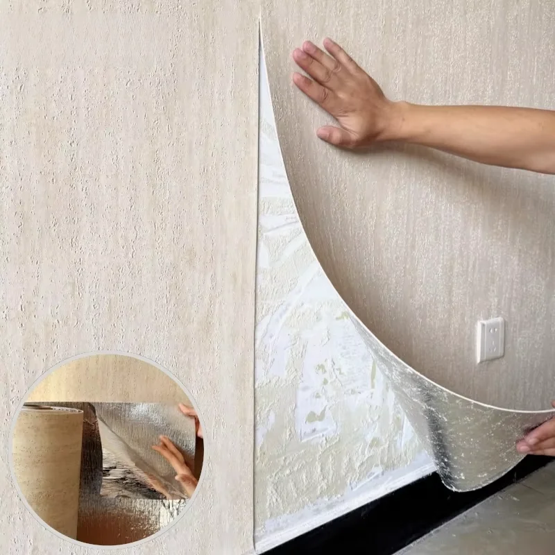 3D Travertine Faux Stone Self-Adhesive Wall Panels Thickened Peel and Stick Wallpapers Home Decor for Living Room Wall Cladding