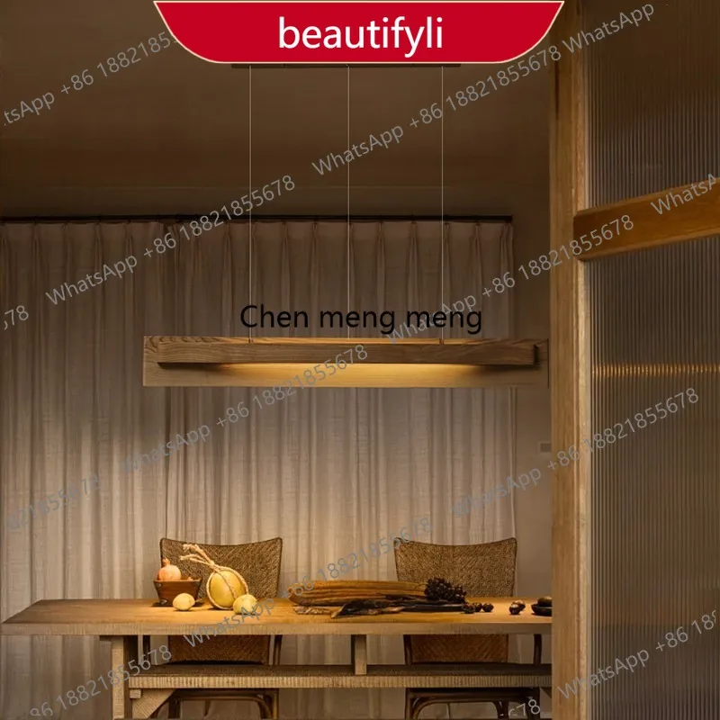 01A Wabi Silent Wind Creative Restaurant Chandelier Ash Wood Medieval Tea Room Atmosphere Art