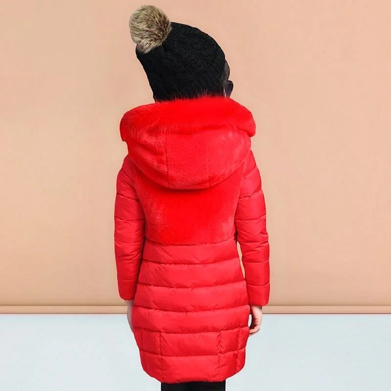 OLEKID 2024 autunno inverno Parka per ragazze caldo lungo pelliccia ragazze giacca invernale 4-13 anni capispalla adolescente cappotto bambini tuta