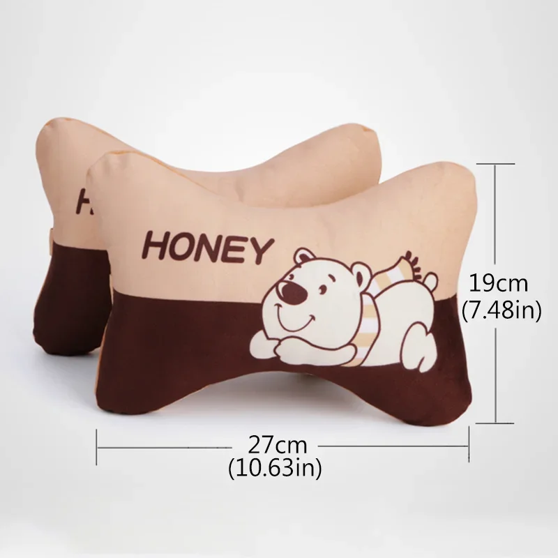 Car Headrest Neck Pillow Cartoon Neck Cushion Accessories Women Cervical Pillow Universal Girl Soft PP Cotton Comfort Pillow