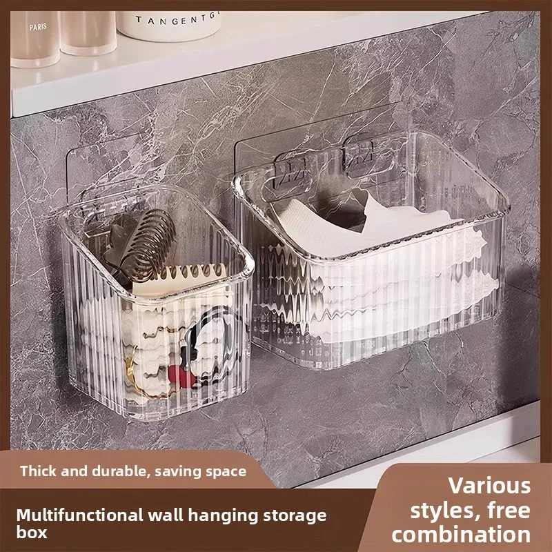 Kein Stanzen an der Wand montierte Aufbewahrungsbox, Kosmetik-Aufbewahrungskorb, Badezimmer-Badezimmer, Badezimmer-Aufbewahrungskorb, Kamm