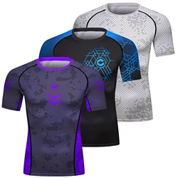 Cody Men Athletic Sportswear Compression Gym Fitness T-shirts Tight Boxing Jersey  jiu jitsu Bjj Rashguard Muay Thai Teeshirt 