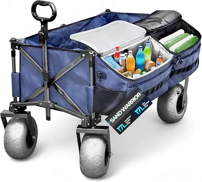 Premium Quality  Electric Wagon with Balloon Wheels Beach Cart with Mesh Structure for Garden Use