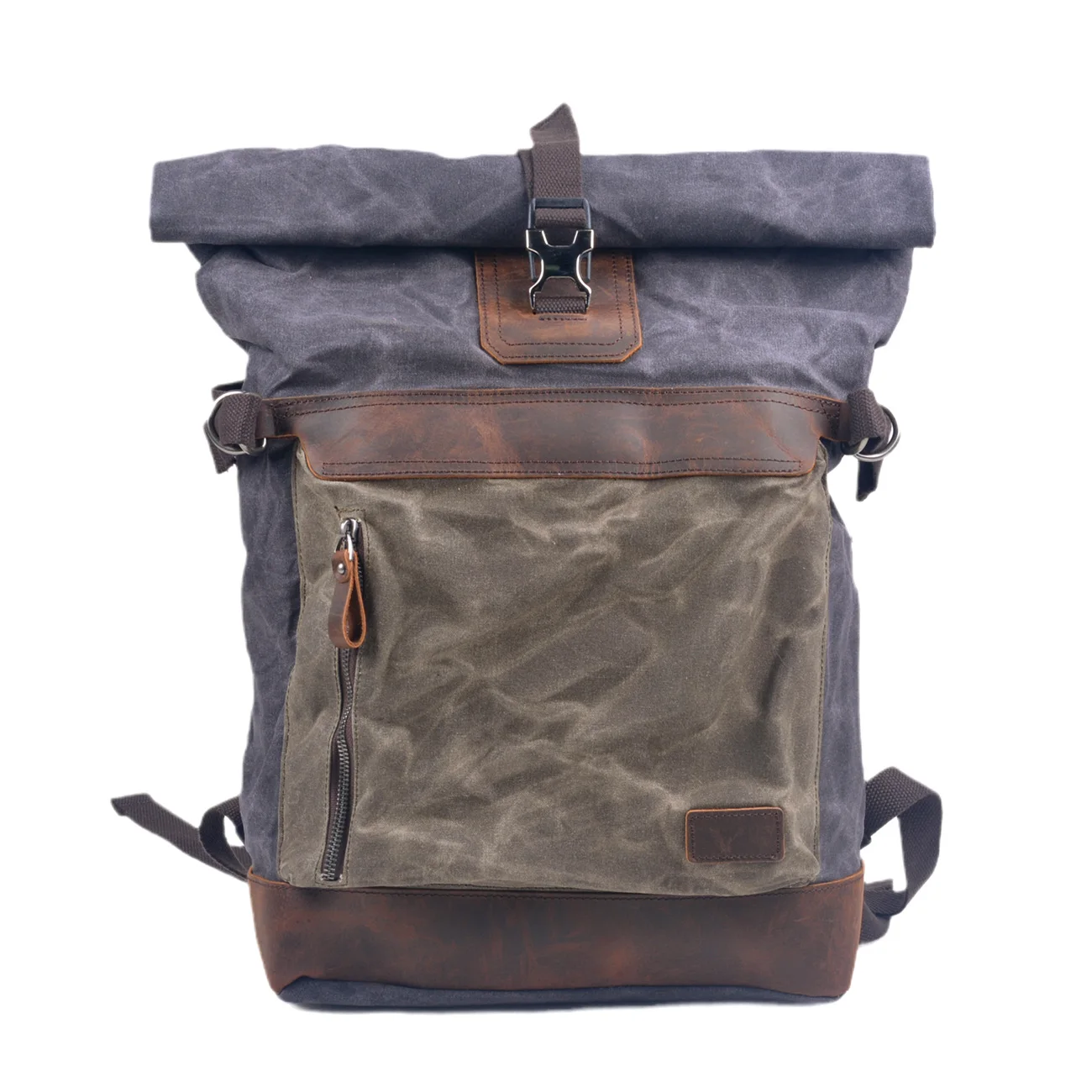 

Men's large-capacity canvas backpack outdoor mountaineering backpack