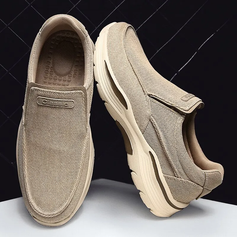 Heren Schoenen Comfortabele Canvas Schoenen Ademende Loafers Voor Mannen Slip Op Lopen Sneakers