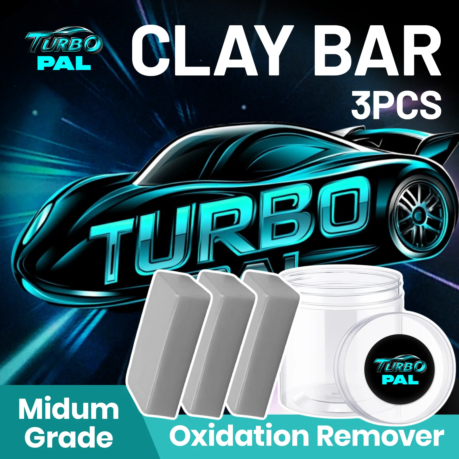 

TURBOPAL, 3 шт., комплект глиняных стержней среднего выреза, средство для удаления дорожного мраза и окисления для ежедневных водителей, восстановления краски для мотоциклов и автомобилей