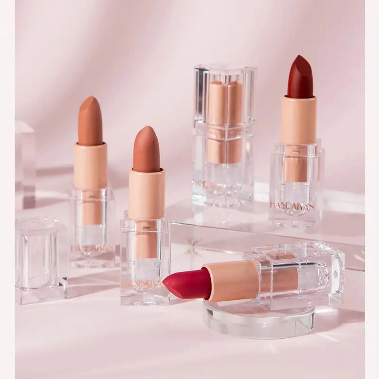 12 Stunning Ice Nude Matte Lipsticks - Natural Nude Lipstick ลิปสติกเนื้อแมท และลิปบาล์ม 12 สีสวย