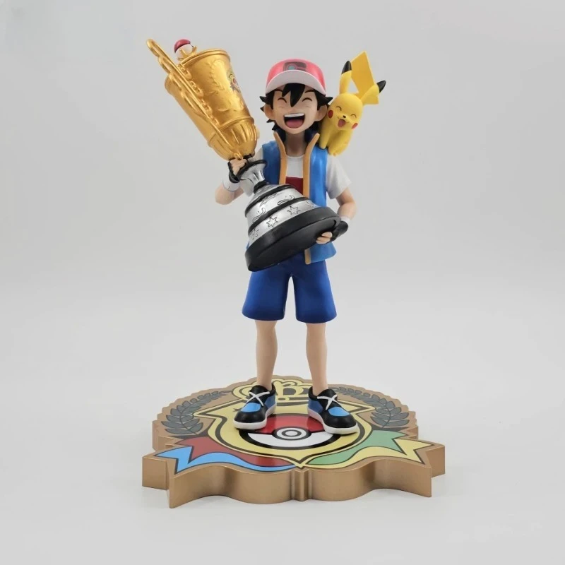 

28cm Pikachus Champion Ash Ketchum Scale Model Pvc Collection Model Desktop Ornaments Fans Gifts Toys