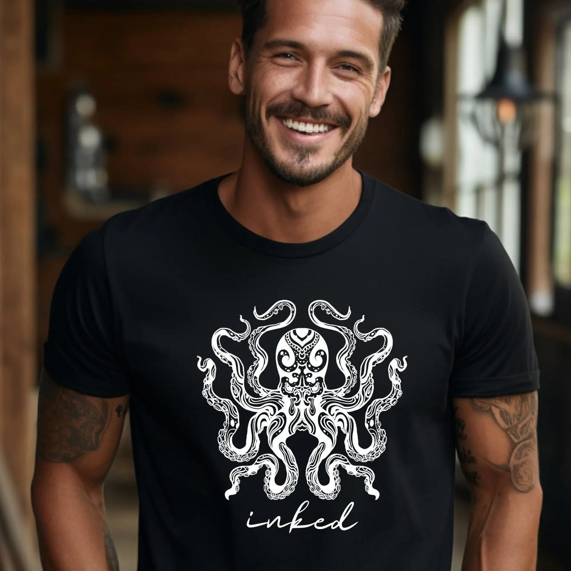 Tattoo Inked Kraken Tshirt,Tattoo Merch,Tattooist,Gift for Tattoo Lover,Artist Gifts