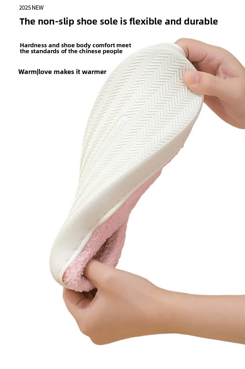 Neue Winter-Hausschuhe für Damen, Mädchen, Modische Blumen-Hausschuhe, Weiche Flache Sandalen für Paare, Herren-Weihnachts-Flip-Flops – Detail 10
