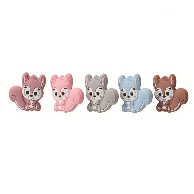 10PCS Silicone Beads Bulk DIY Teethers For Baby Chew Necklace Cartoon Baby Accessories Bead Bpa Free Koala Unicorn Bear Panda