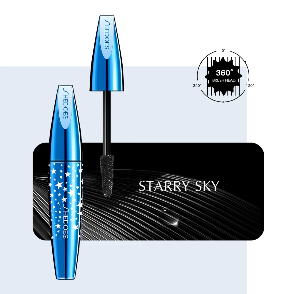 SHEDOES Volumizing & Lengthening Mascara  Curl, Waterproof, Smudge-Proof, Rich Black for 24 Hours - Suitable for All Skin Types