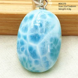 Natural Blue Larimar Water Drop Pendant Women Men 25.8*34.5mm Water Pattern 18K Gold Crystal Love Necklace From Dominia AAAAAAA