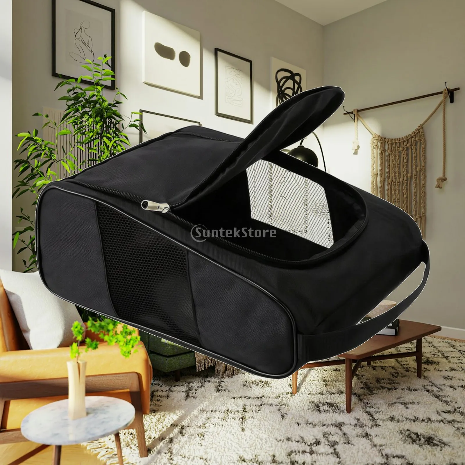 Shoe Storage Bag Long-Lasting Shoe Bag with Carry Handle Space-Saving Foldable for Outdoor Sports, Gym Lockers