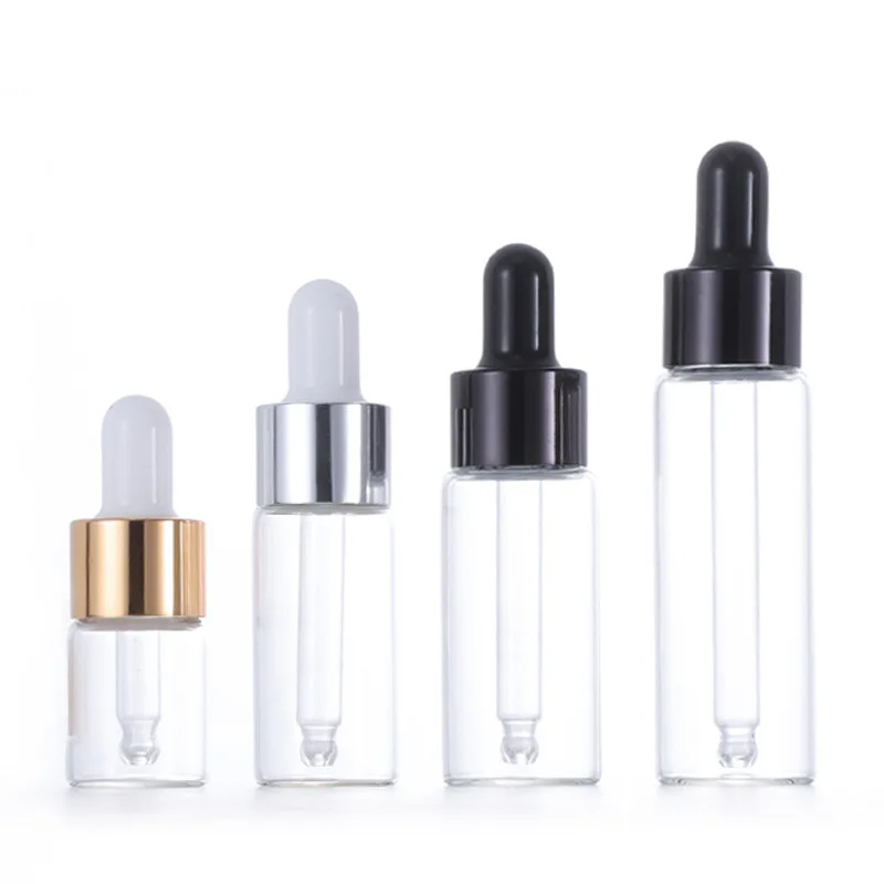 20pcs/lot 5/10/15/20ml Essential Oil Bottles Glass Liquid Reagent Pipette Bottle Eye Dropper Drop Aromatherapy Selling