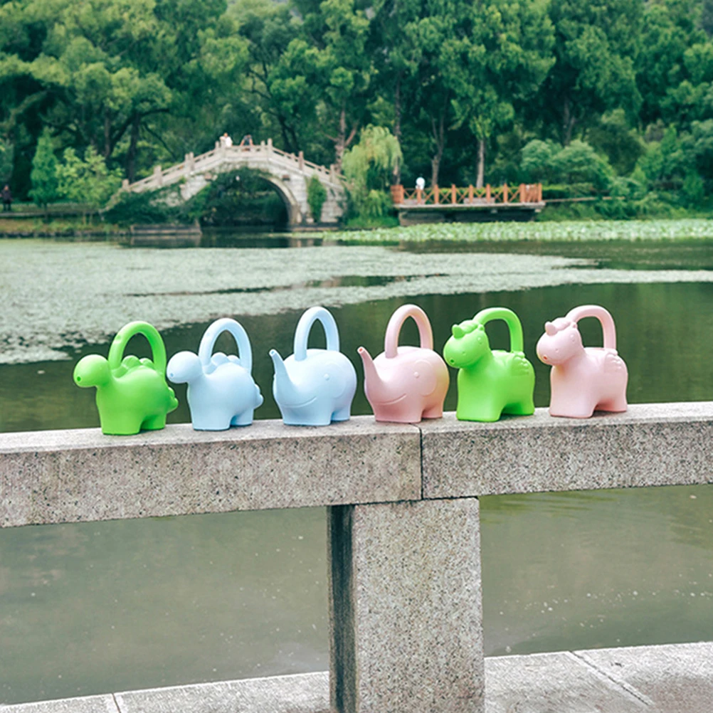 

1L Elephant Kids Watering Can Durable Cartoon Gardening Pot Blue Pp Material Parent-Child Tool Sturdy Wear-Resistant Sprinkled