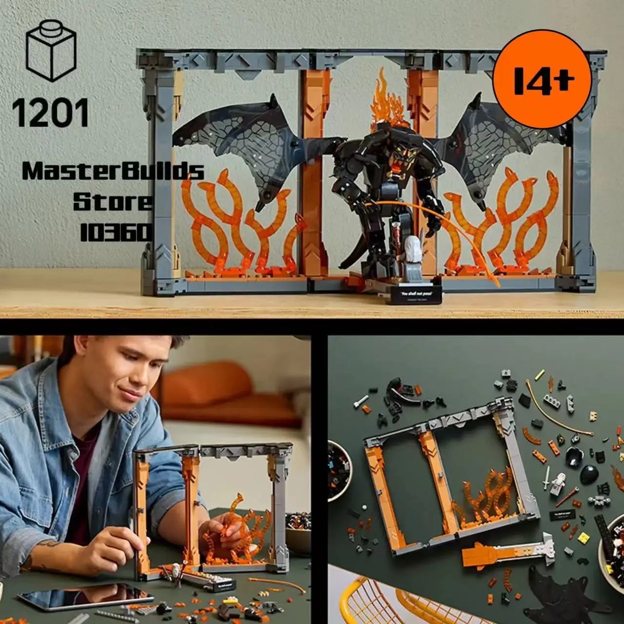 

10367 Набор моделей строительных блоков с угловой книжной полкой, новый декоративный предмет на складе, подарок на день рождения, подарок на Хэллоуин