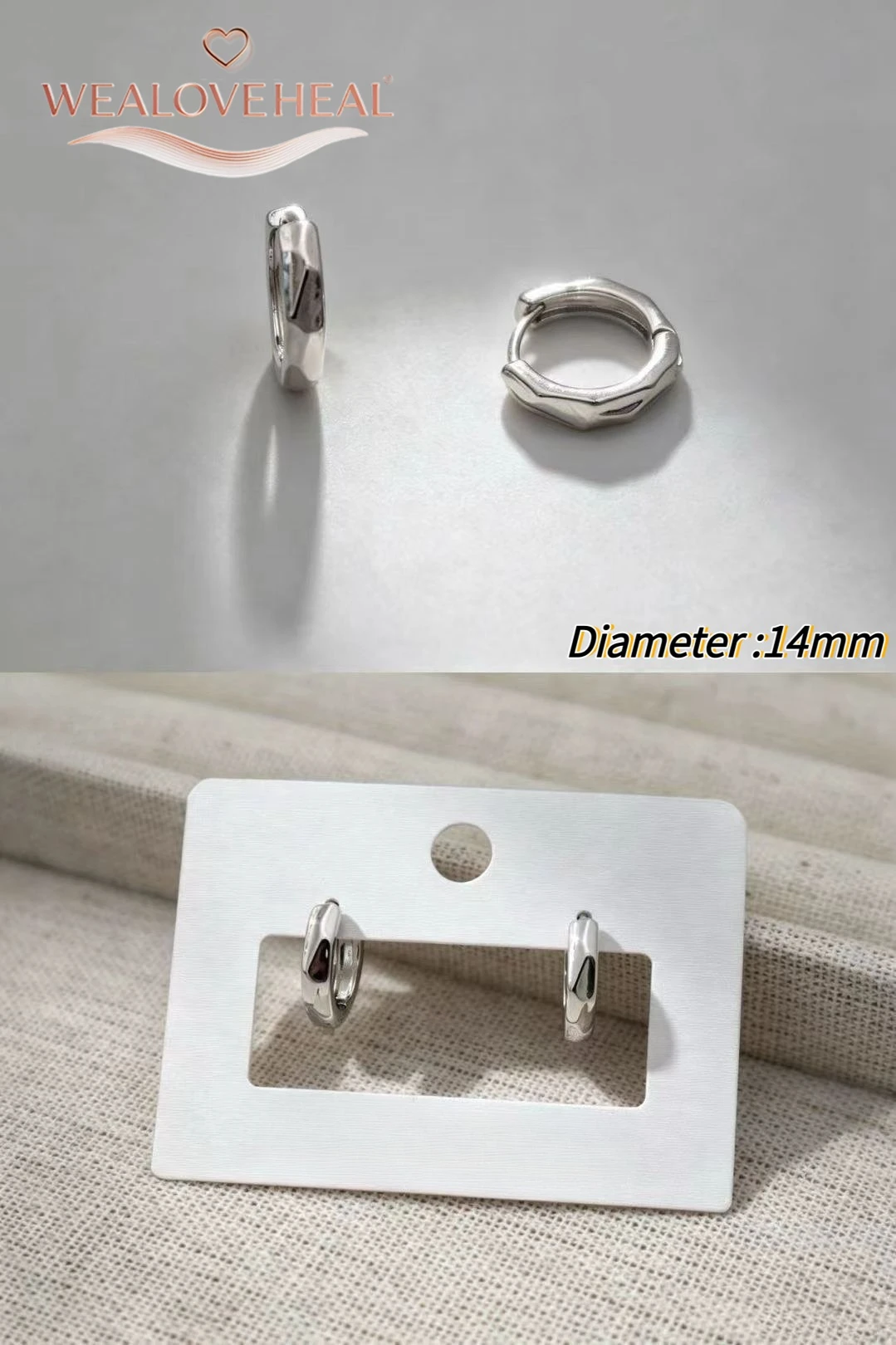 ohrringe damen, ohrringe, Rhodium-Plattierte Messing Huggie Creolen Minimalistische Geometrische Strukturierte Designs, Eleganter Alltagsschmuck Geschenk für Frauen – Detail 16