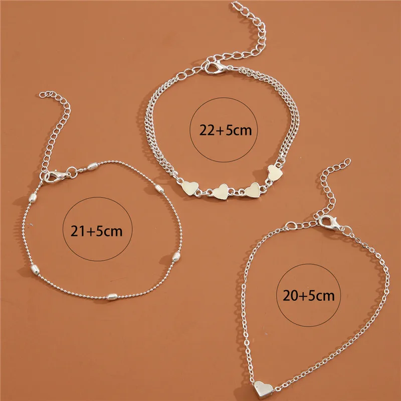 女性のためのシンプルなハートアンクレット,かぎ針編みのサンダル,フットジュエリー,足首のブレスレット,チェーン,新しいコレクション