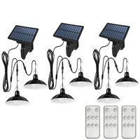 1/2Head Solar Pendant Light Outdoor IP65 Waterproof Indoor Solar Lamp with 3m Line Suitable for Courtyard Garden Indoor Camping