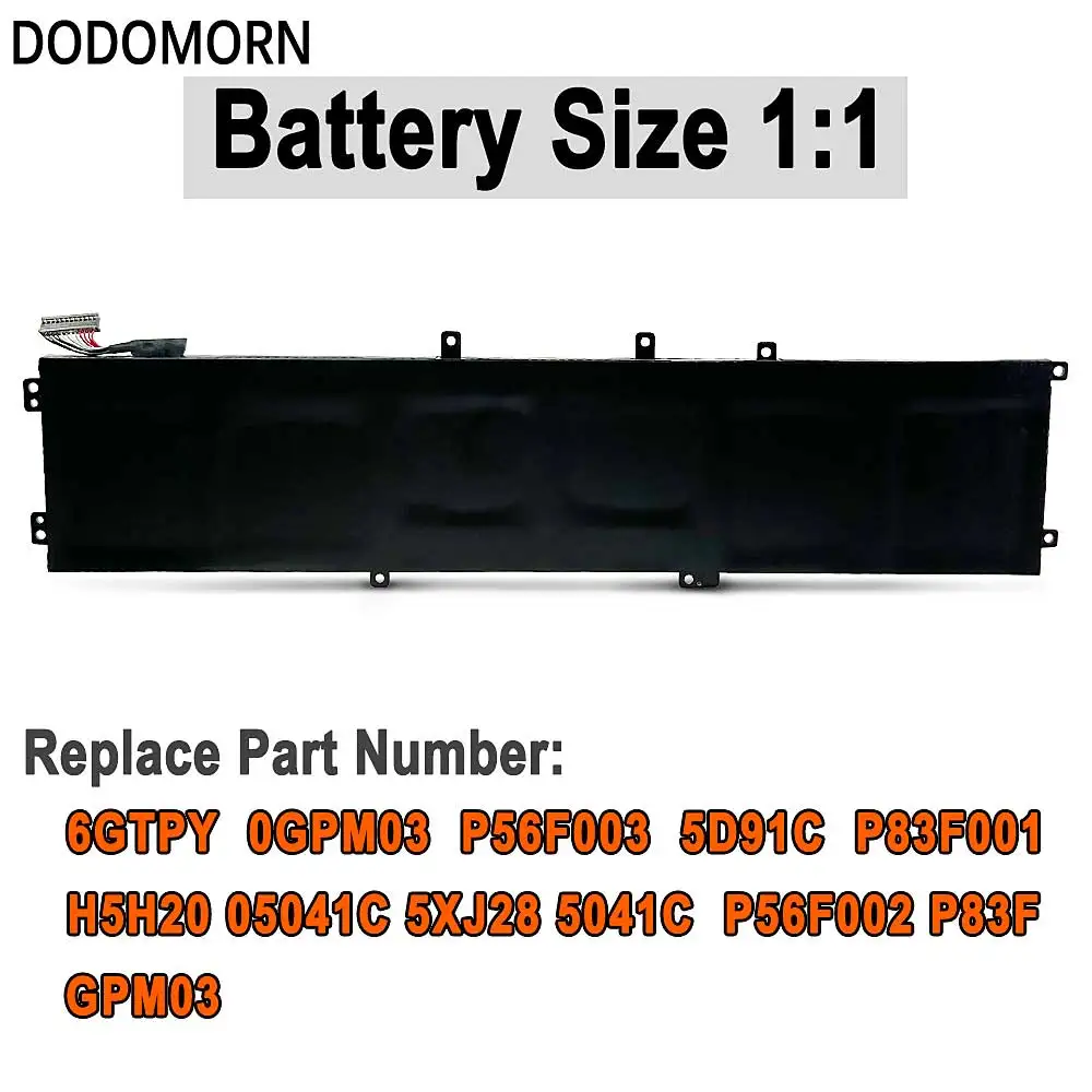 High Capacity 6GTPY Laptop Battery For DELL XPS 15 9570 9560 7590 For DELL Precision 5520 5530 Series Notebook GPM03