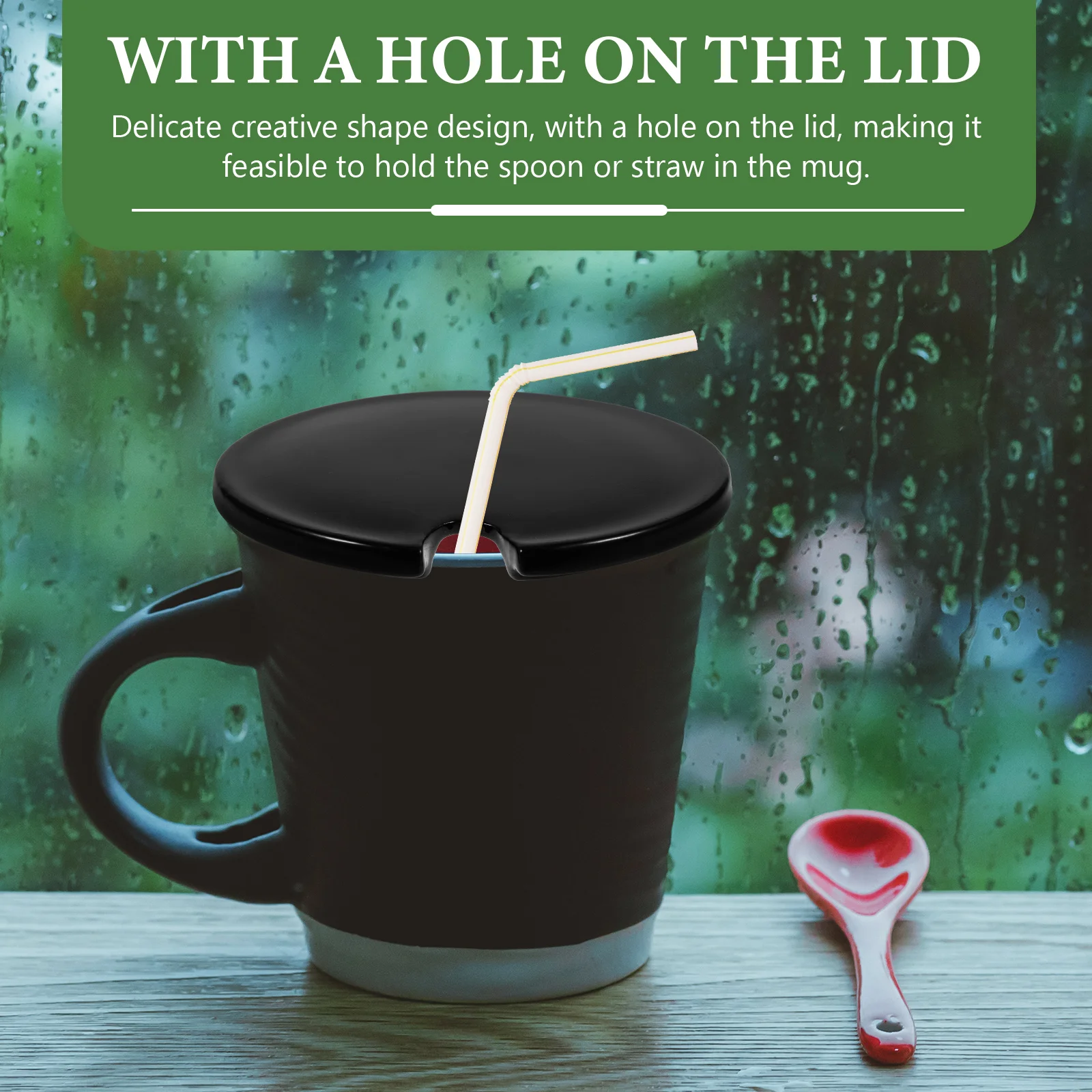 

2Pcs Heat Resistant Ceramic Mug Lid Smooth Surface Washing Safe Cup Cover for Tea Coffee Water Lid Cup Cover Lids for Cups