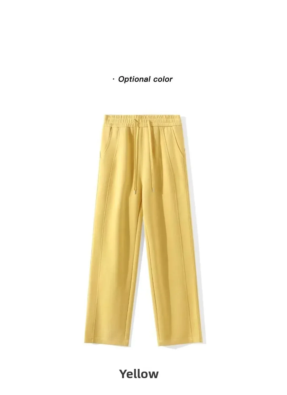 Gerade geschnittene, weit geschnittene Hose in Merlot-Lila, schlankmachend, für Frühling und Herbst, locker fallend, sportliche Jogginghose im koreanischen Stil. – Detail 25