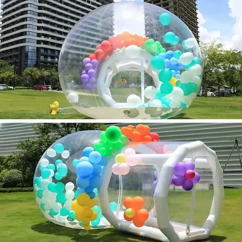 Transparent Inflatable Bubble House, Connected Tunnel Photo Booth Tent, Romantic Wedding Party Decor, Outdoor Event Facility