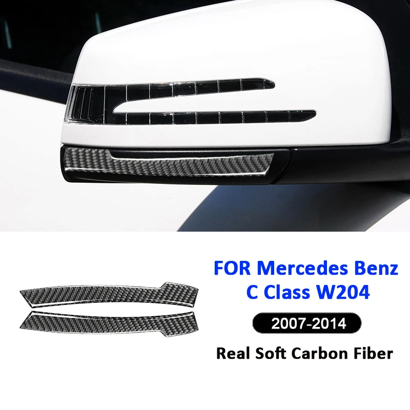 

For Mercedes Benz C Class W204 2007-2014 Carbon Fiber Car Rearview Mirror Anti-Scratch Base Strips Protective Cover Trim Sticker