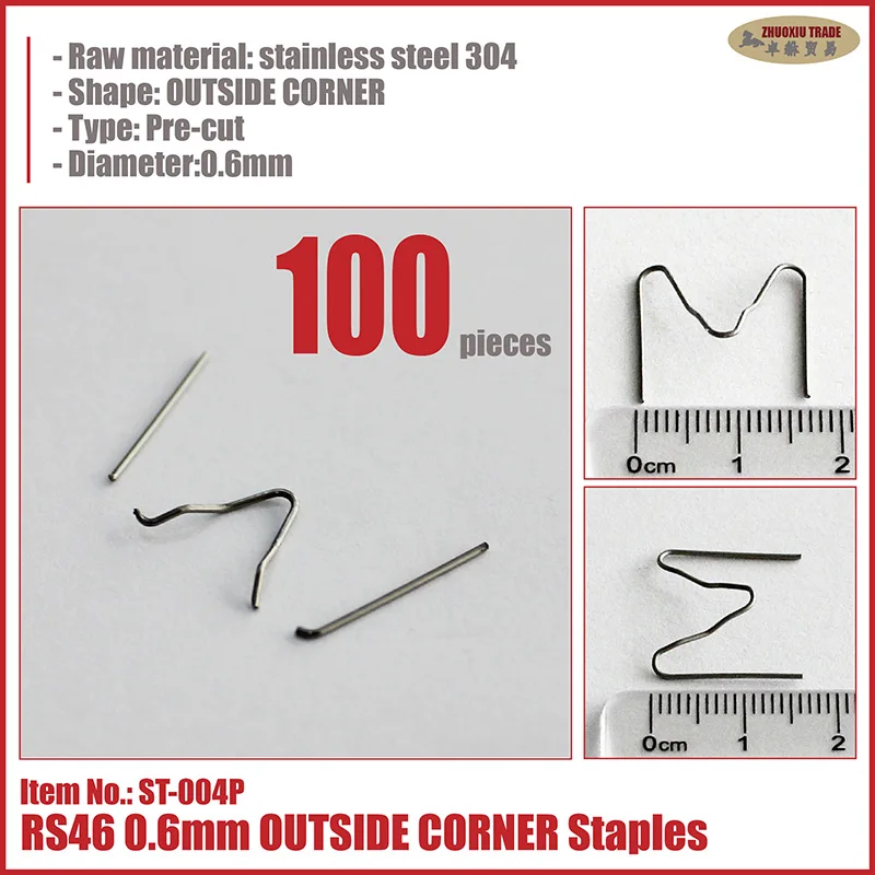 Hot Stapler Staples Pre-cut Snap Off 0.6mm 0.8mm Stainless Steel Car Bumper Welding Repair