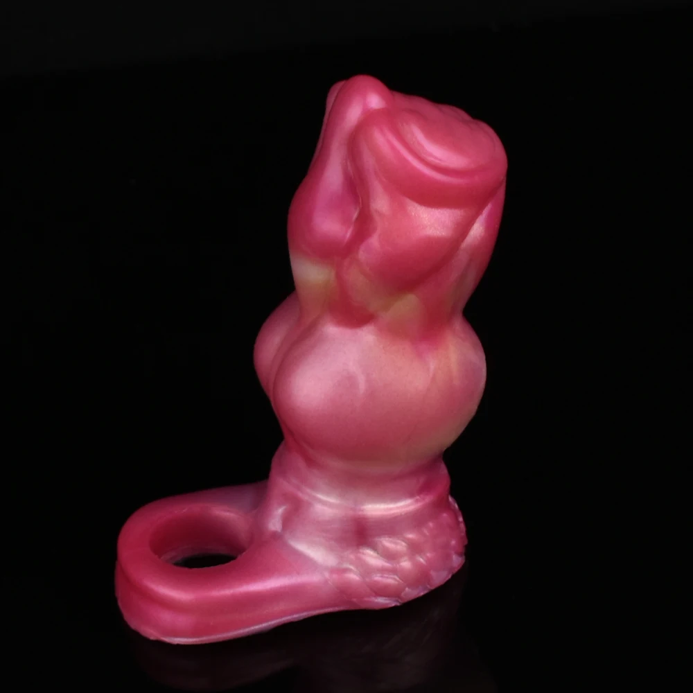 FAAK Large Wolf Knot Penis Sleeve Hollow Dildo Fantasy Sheath Ring Silicone Cock Enlargement Extender Sex Toys For Men Size S L