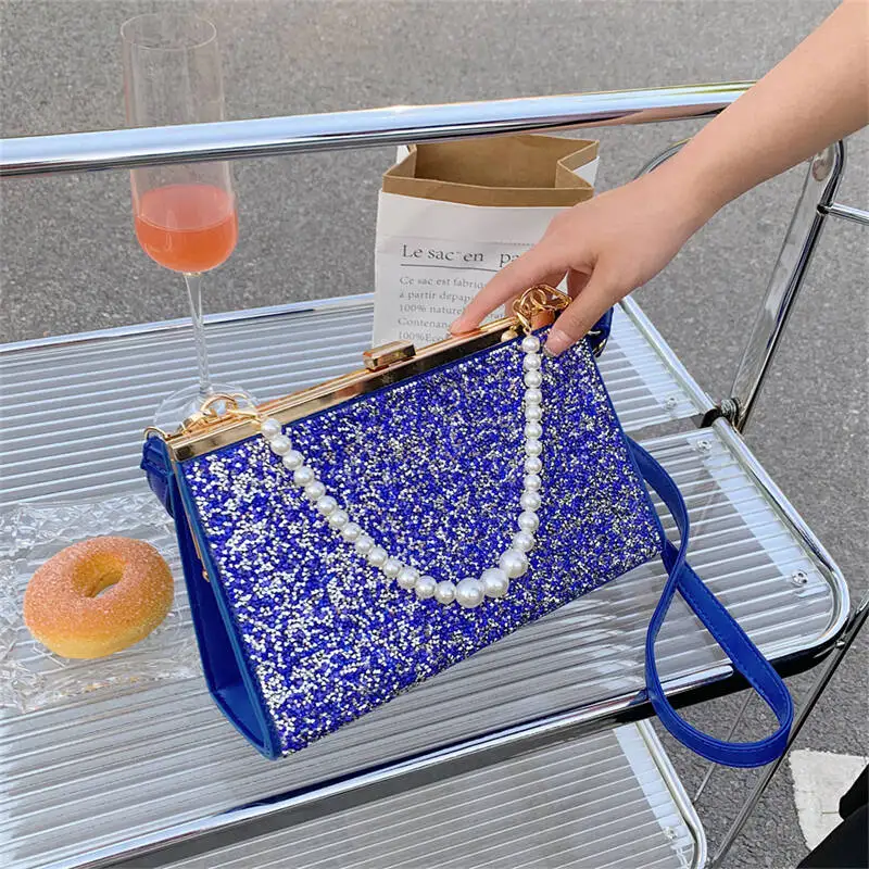 

Luxury Evening Bag Clutch Purse Women Sparkling Sequin Handbag Elegant Pearl Crossbody Bags Ladies Purse Temperament Convenient