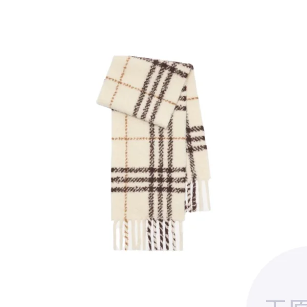 Burberry Alpaca Knit Scarves Women's White Gravel 81180091