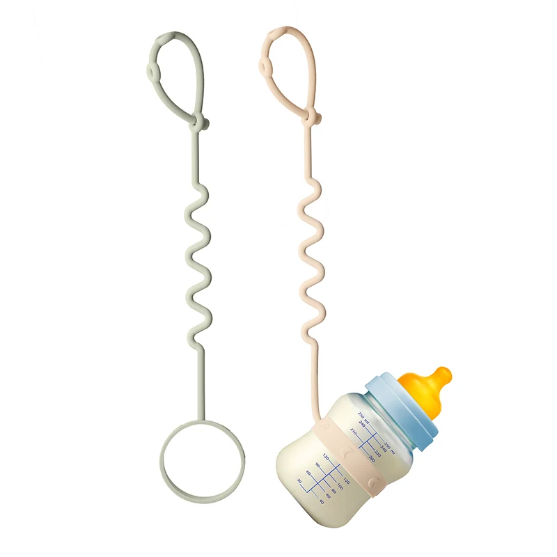 2pcs Baby Silicone Sippy Cup Holder Strap Food Grade Bottle Bungee for High Chair Stroller Toys And Milk Bottle