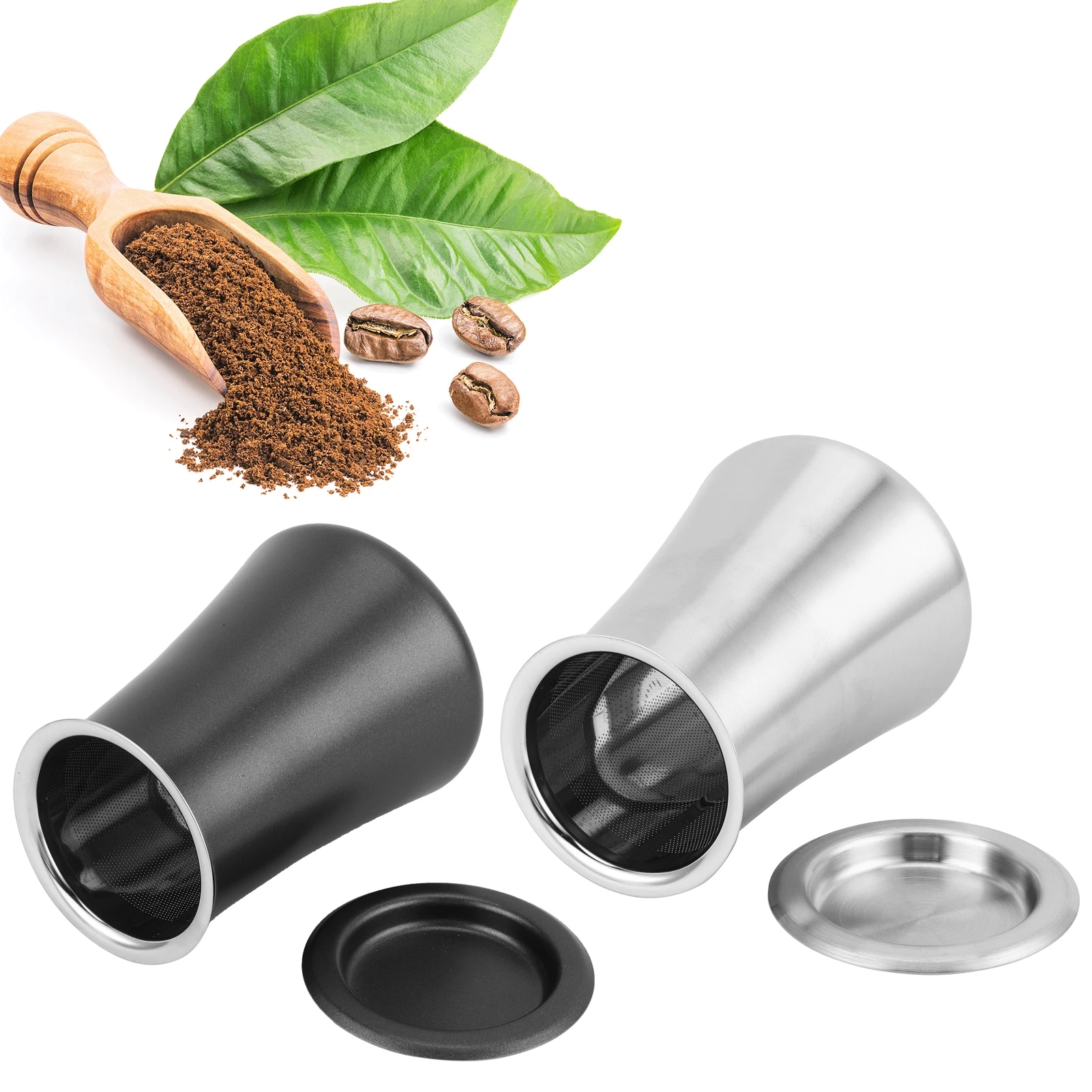 304 الفولاذ المقاوم للصدأ مسحوق القهوة غربال غرامة شبكة مسحوق تصفية سهلة التنظيف المنزل القهوة بار المغربل لتخمير اليد اسبريسو