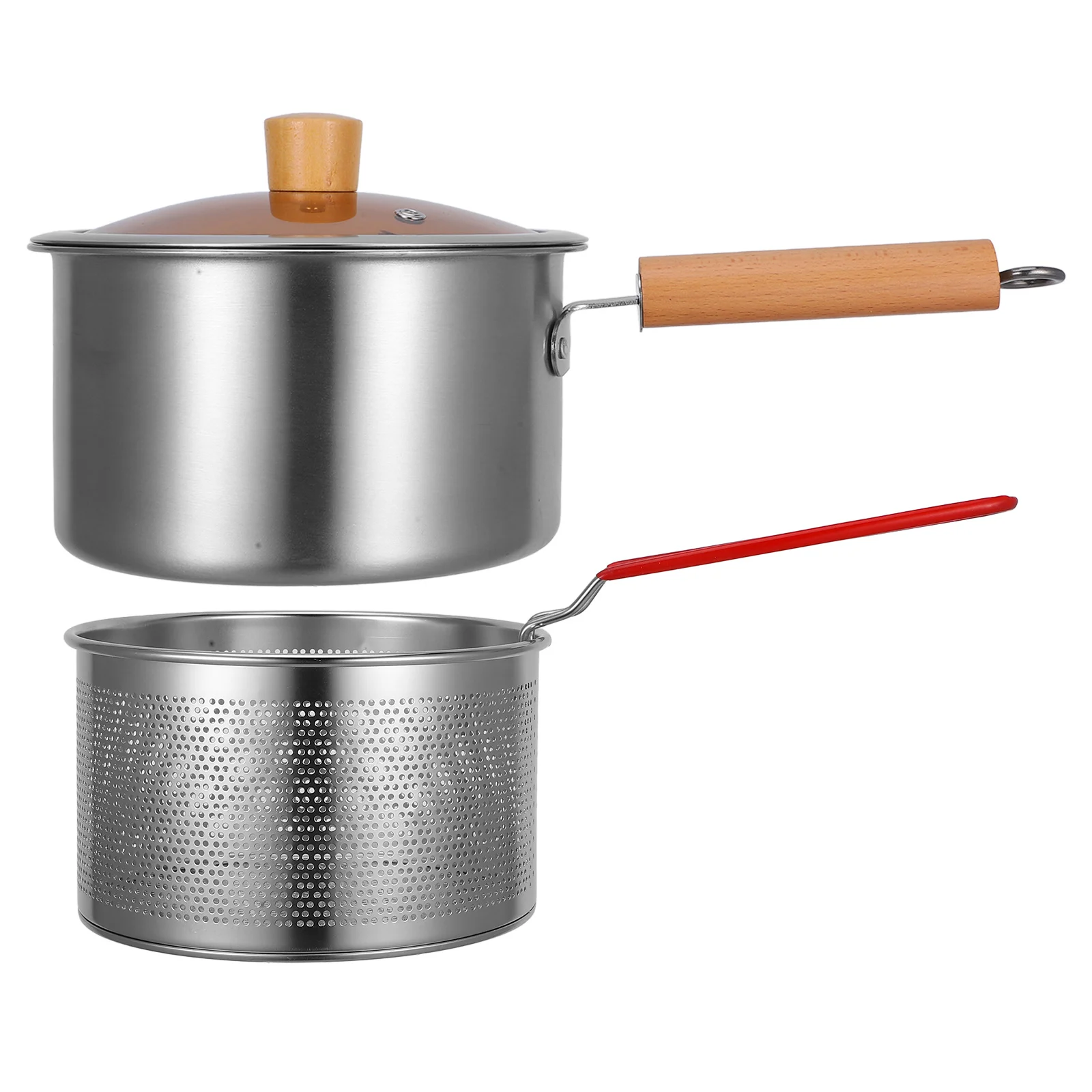 

1Set Stainless Steel Frying Pot with Basket Multi-Functional Fryer Kitchen Cookware Set for Even Cooking and Space-Saving Use