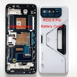 Asusの背面カバーと中間フレーム,rog 6,6d究極のバッテリーハウジング,rog phone 6 pro,ステッカー,グレードaaa,6.78インチ