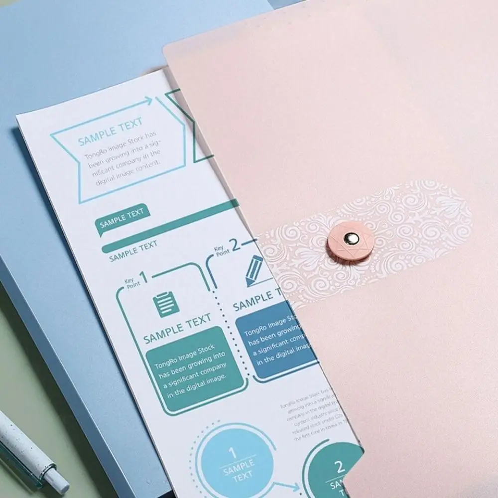 A4 Organ File Folder 8 Grids Document Organizer Paper Documents Folder Office School Supplies Large Capacity Expanding File Bag