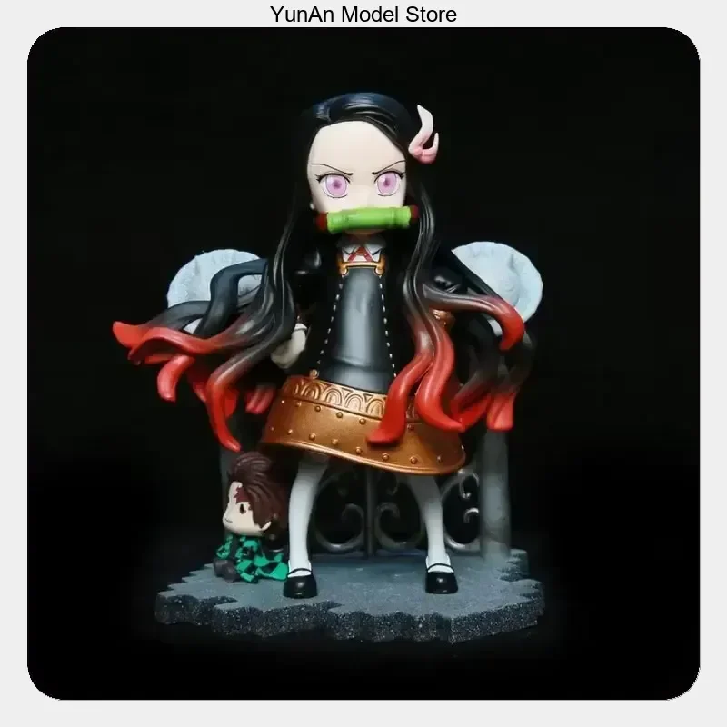 

Figure Collection Gift 14cm Spy×Family Anya Demon Slayer Nezuko Cos School Uniform Standing Position