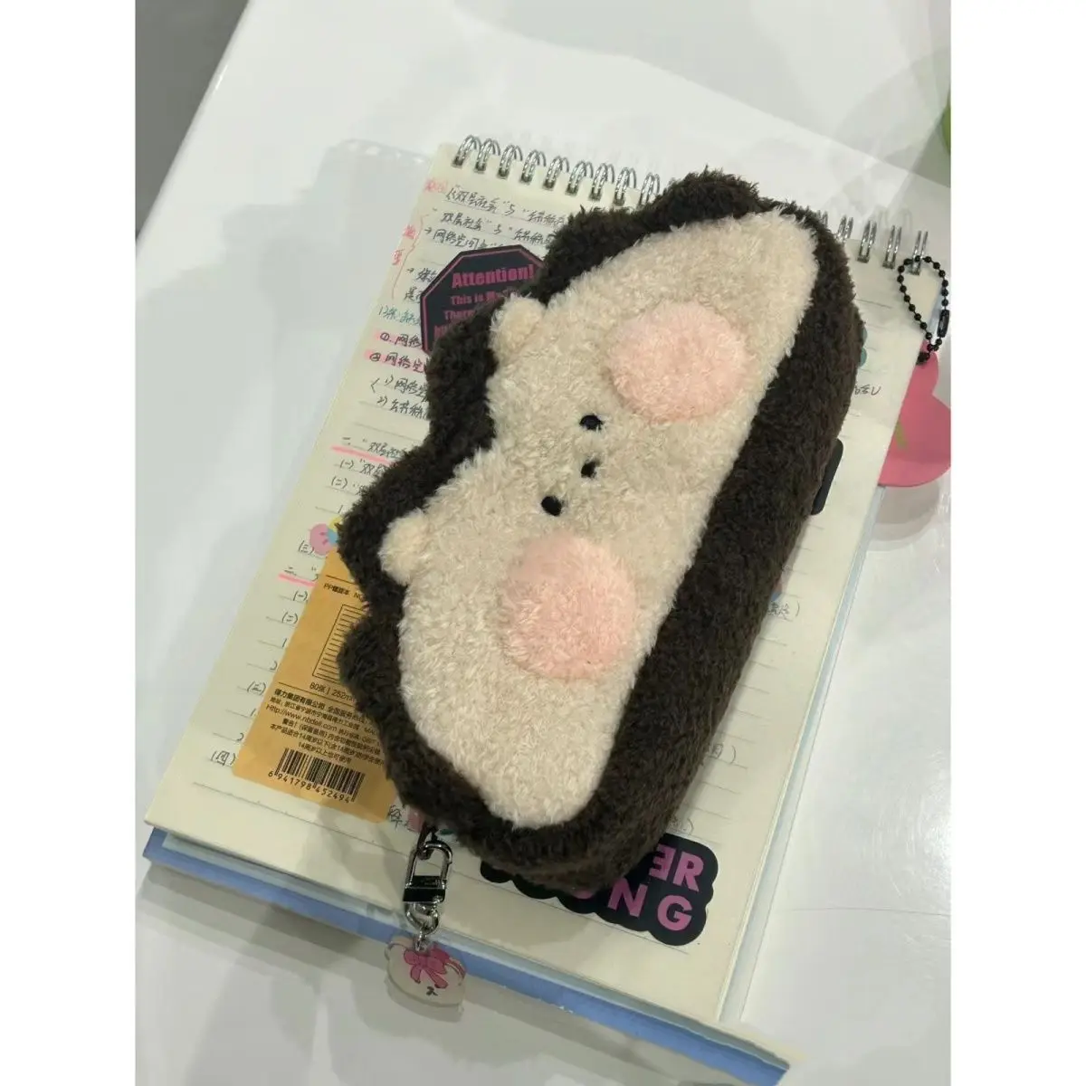 Cartoon Hedgehog Pencil Cases Plush Pen Bag Cute Storage Stationery Supplies Neutral Pen Box Japanese Stationery Pencil Bag