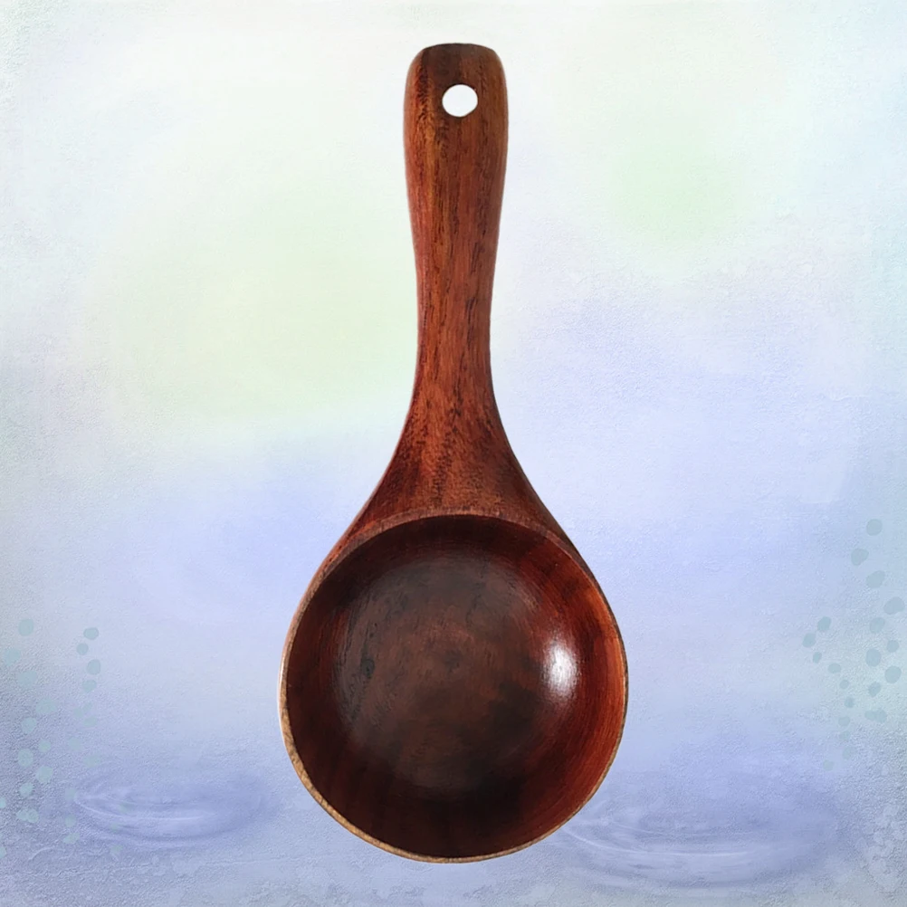

Wooden Spoon Natural Wood Smooth Polished Lightweight Soup Server For Porridge Rice Stew Serving Kitchen Restaurant Food