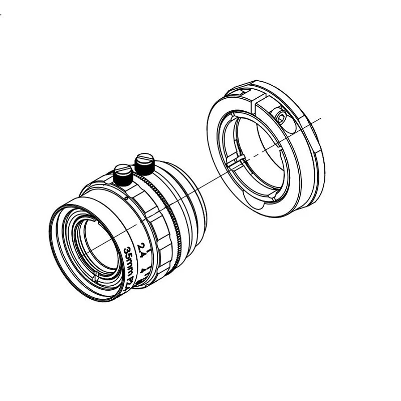 

8MP CCTV Camera Lens 35mm F2.4 Aperture 2/3"; Image Format Mount C Industrial Security Road monitoring